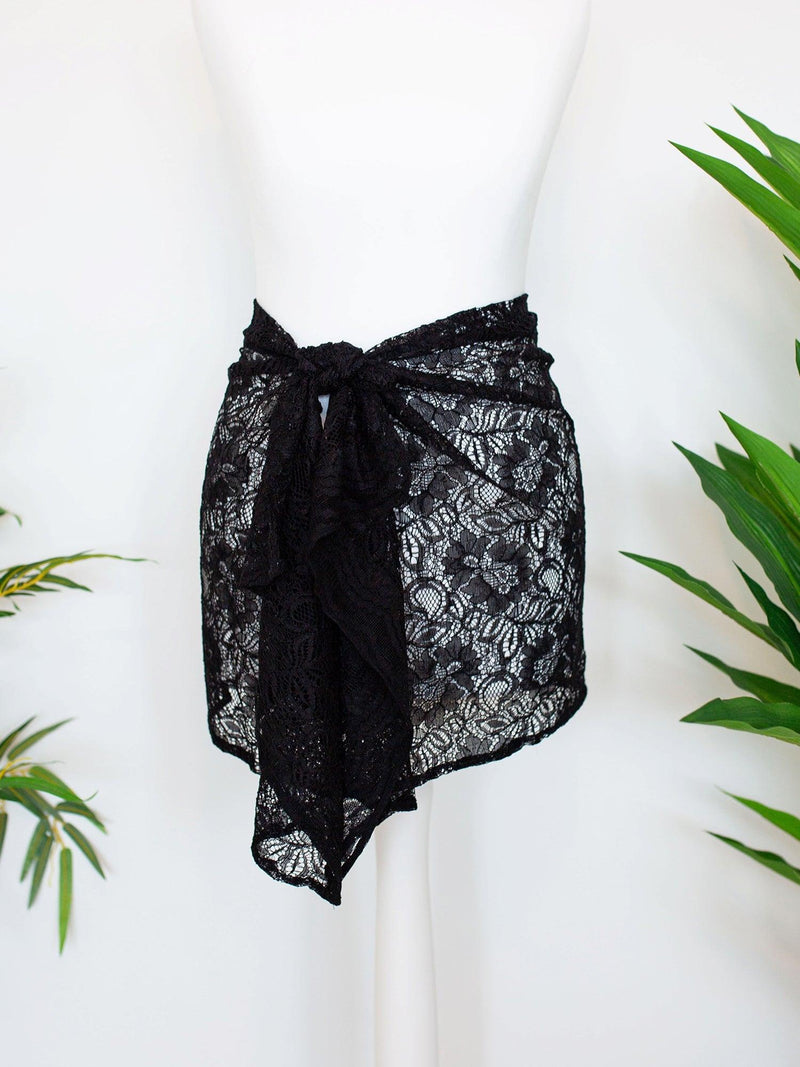 Black Lace Mini Sarong - Hula - Sarong - Hula