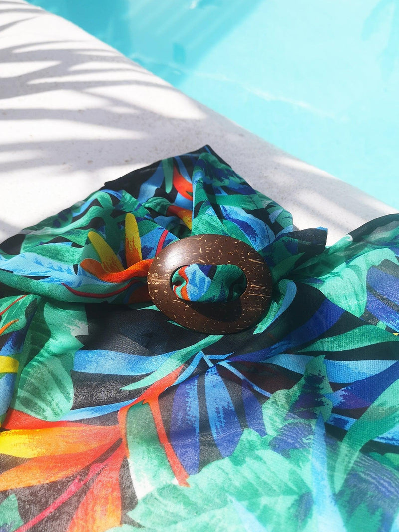 Coconut Shell Oval Buckle - Hula - Sarong Ties - Hula Beach