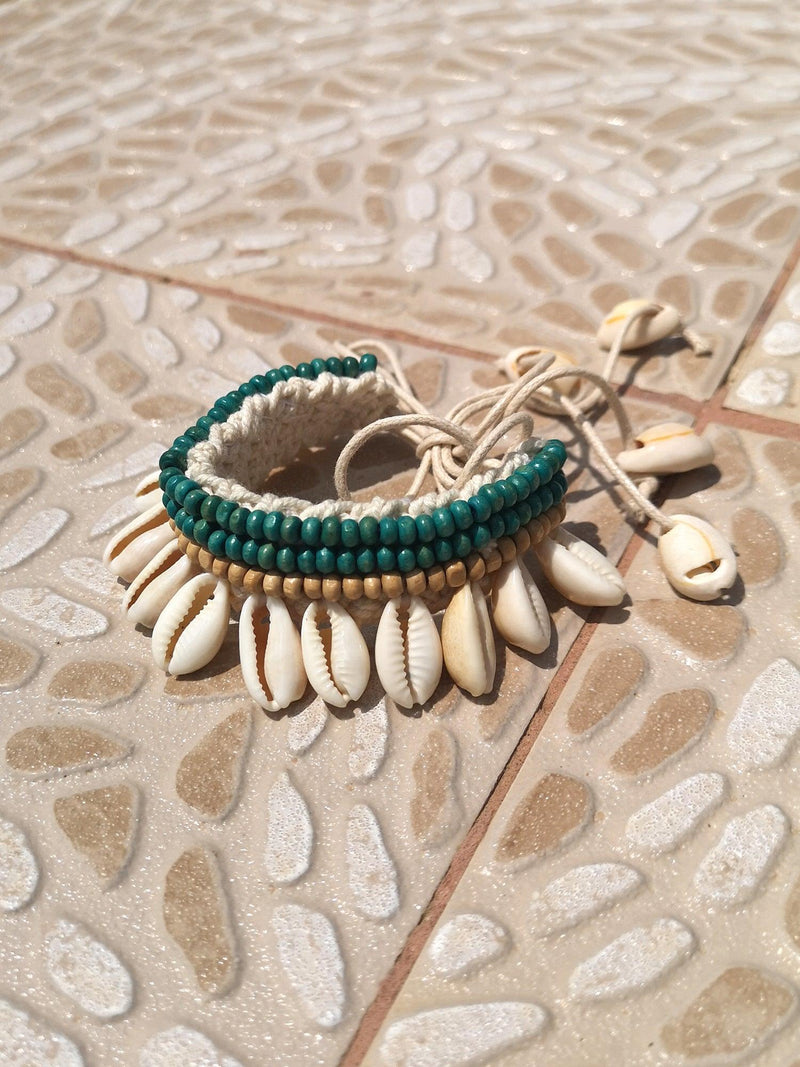 Cowrie Shell Anklet Cuff - Hula - Anklets - Pineapple Island