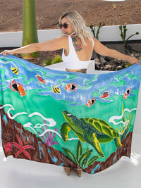 Hand Painted Turtle Print Sarong - Hula - Sarong - Hula Beach