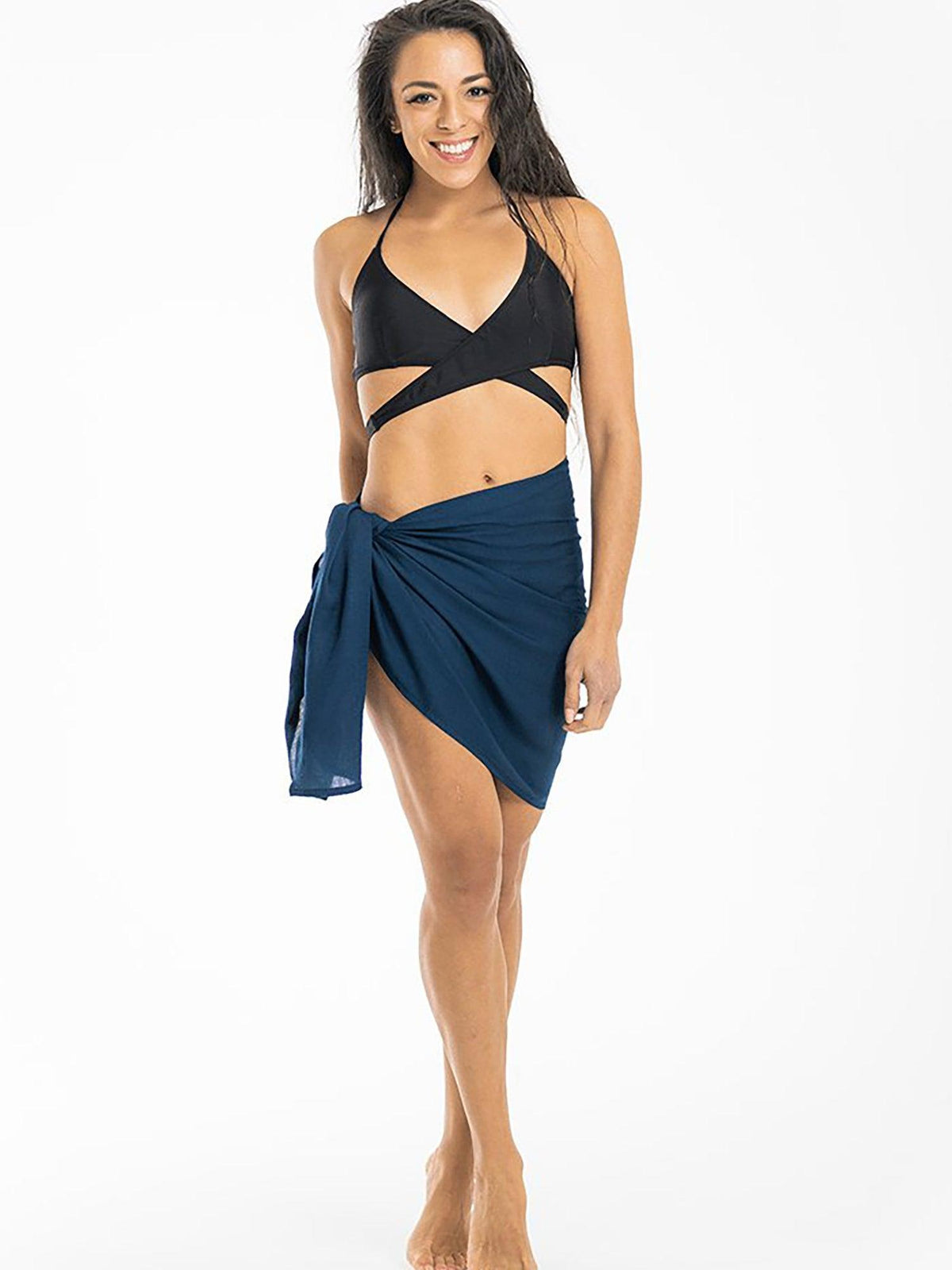 Navy Blue Rayon Mini Sarong - Hula - Sarong - Hula Beach