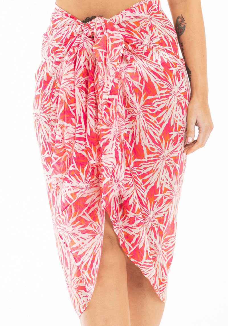 Pink White Flower Print Sarong - Hula - Sarong - Hula Beach