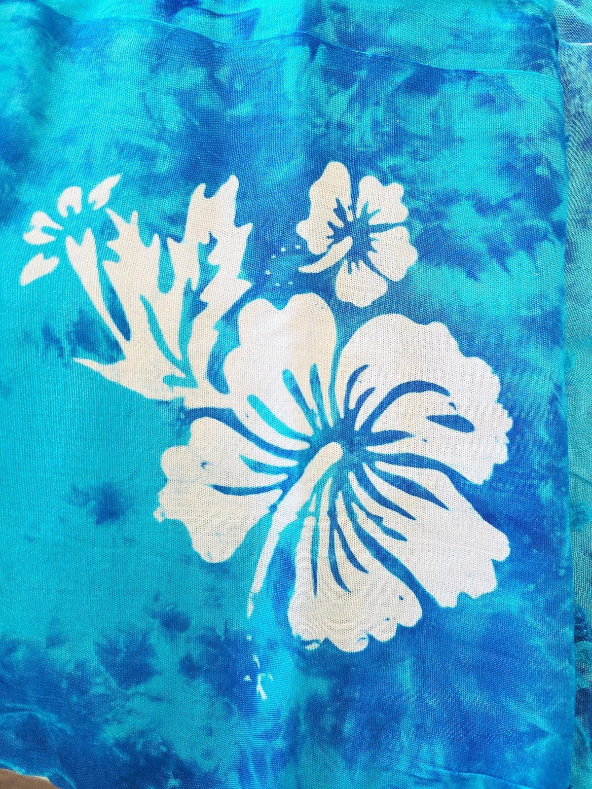 Turquoise Blue Tie Dye Sarong - Hula - Sarong - Hula