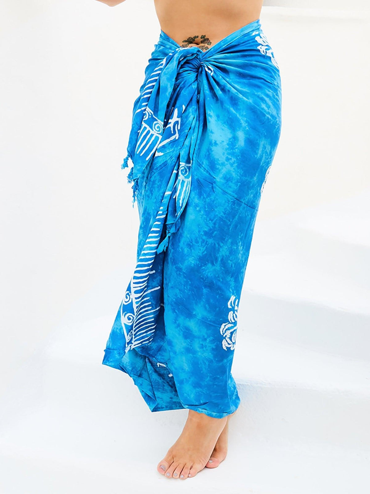 Turquoise Blue Tie Dye Sarong - Hula - Sarong - Hula