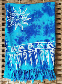 Turquoise Blue Tie Dye Sarong - Hula - Sarong - Hula