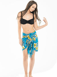 Turquoise Jasmine Mini Sarong - Hula - Sarongs - Hula Beach